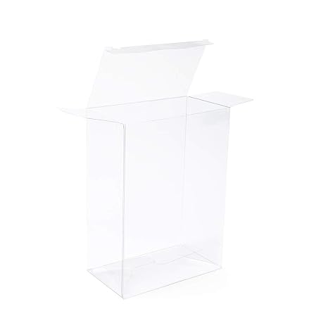 ClearBags 5 3/8" x 3" x 7 3/8" Clear Gift Box with Pop & Lock Bottoms (25 Pieces) Holiday Party Gift Boxes | For Wedding Favors, Candy Containers, Small Gifts and Presents, Food Packaging | PLB67