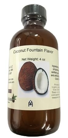 OliveNation Coconut Flavor Fountain, Low Sugar Water Soluble Tropical Beverage Flavoring for Ice Cream, Smoothies, Non-GMO, Gluten Free, Kosher, Vegan - 4 ounces