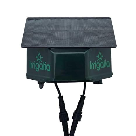 Weather Responsive Solar Powered Irrigation System, Automatic Watering, Water between 18 and 36 plants, 15m Tubing, includes 20 drippers, stakes and T pieces. (IRR-SOL-C18Q, 18)