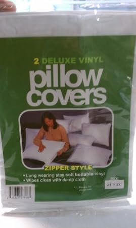 Dependable Industries inc. Essentials 2-Pack Waterproof Zippered Vinyl Pillow Protectors Durable, Easy-Clean Encasements for Spill, Moisture, and Dirt Protection Standard Size 21 x 27