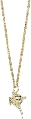 Pura Vida 20 Gold-Plated Disney Genie Lamp Necklace wOpal Stone - Adjustable Chain, Brass Base - 2 Extender