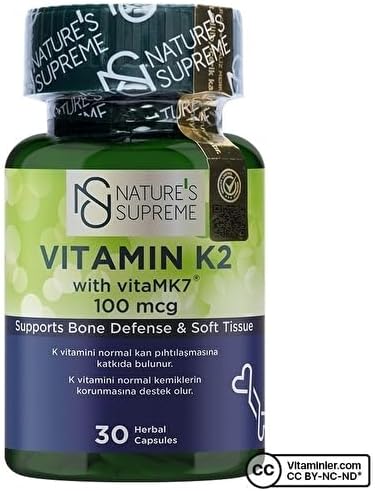 Natures Supreme Vitamin K2 100 Mcg 30 Kapsül AROMASIZ Renkli