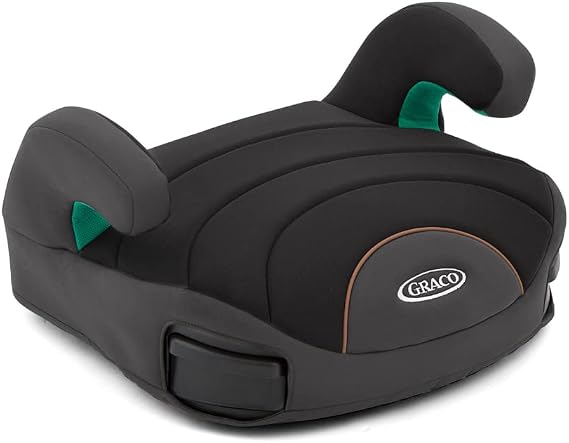Graco Eversure Lite R129 Backless Booster Car Seat, Lightweight at only 2.1kg, Suitable from approx. 7 to 12 years (135-150cm), Ebony fashion