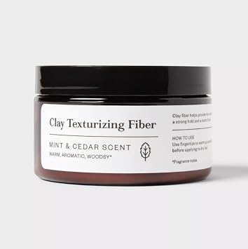 Clay Texturizing Hair Fiber, Strong Hold Matte Finish Styling Clay, Mint and Cedar Scent Hair Styling Fiber for Men, 3.5 oz