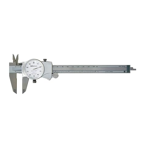 Mitutoyo 505-742J Dial Caliper, 0.1" per Rev, 0-6" Range, 0.001" Accuracy | Ultra-smooth sliding, shock protection, measures outside/inside dimensions and depths & steps, 0.1" pitch per revolution