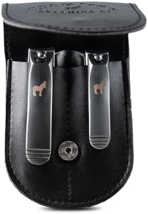 Pete & Pedro Stainless Steel Nail Clippers Set for Men & Women | 2-Piece Fingernail & Toenail Clipper with Leather Case | Strong, Sturdy Professional Manicure & Pedicure Tools | as Seen on Shark Tank