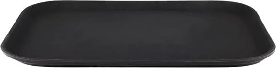Rectangular Non-Slip Serving Tray – 10"x14" (35x25cm), Durable Plastic, Rubberized Anti-Skid Surface, Ideal for Food & Drinks, Dishwasher Safe, Perfect for Home & Commercial Use