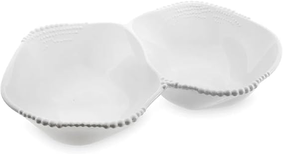 Jumbo Maris Melamin 2 Bölmeli Beyaz Servis Kase 32.6x24.6x7.1 cm