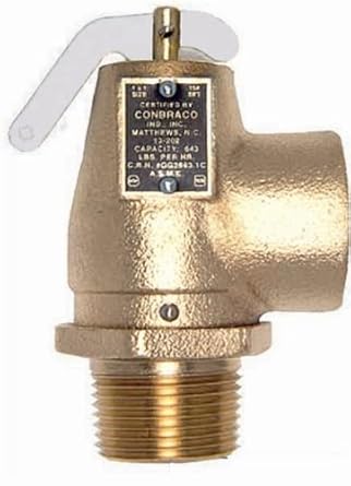 Apollo Valve 13-202 Series Bronze Safety Relief Valve, ASME Steam, 5 psi Set Pressure, 1" NPT Male x Female