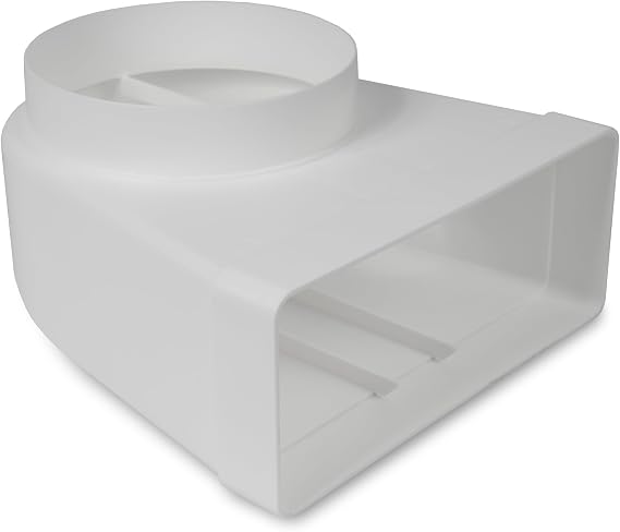 Repa Market 90° Degree 220 x 90mm to Ø150mm Rectangular Flat Channel Connector for Round Tube Connection - Climate, Ventilation, Heating, Cooling.