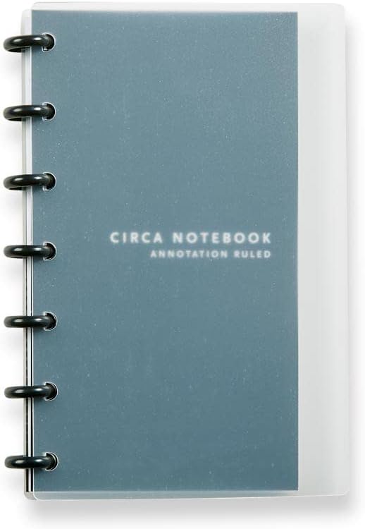Levenger Circa Annotation Discbound Notebook Customizable Journal with Hard Plastic Cover, 1/2-Inch Discs, Compact