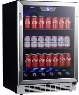 EdgeStar CBR1502SG 24 Inch Wide 142 Can Built-In Beverage Cooler with Tinted Door