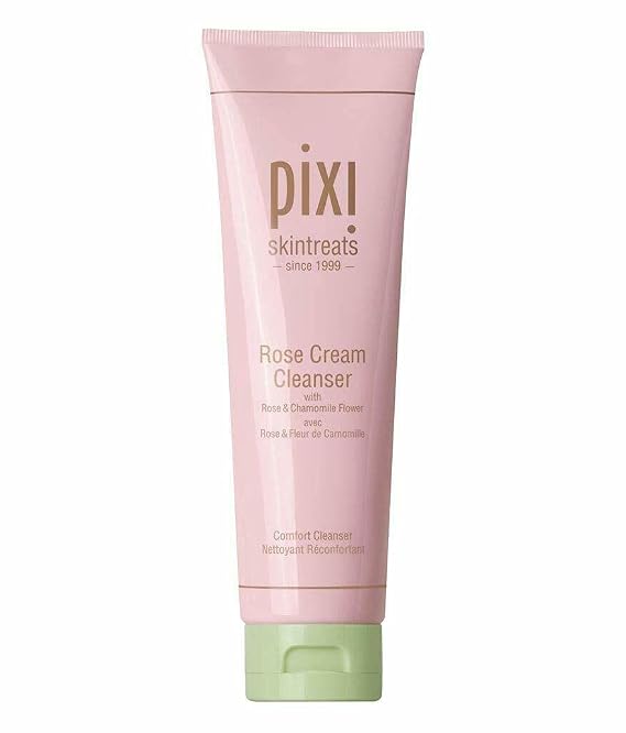 Pixi Beauty Rose Cream Cleanser | Hydrating Face Wash for Dry & Sensitive Skin | Soothing Cream Facial Cleanser with Rose Oil, Avocado & Chamomile | Non-Stripping Daily Cleanser | 4.57 Fl Oz