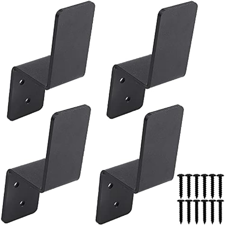 4pcs 2x4 Door Barricade Brackets| Door Barricade Open Bar Holder |Heavy Duty Steel Drop Open Bar Security Door Lock Z Bracket Fits 2x4 Boards,Tool Hanger for Your Home,Barn,Gate,Shed,Garage