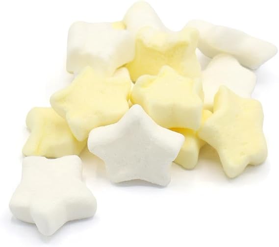 Assorted jelly & mallow Sweets – Mixed sizes of Candy Bag Selection for Parties, Gifts & Treat yourself at anytime (01kg, Toppings Mini Stars Mallows Bag)