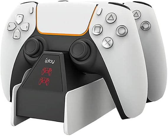 PS5 コントローラ充電ステーション PS5 Dualsense コントローラと互換性あり、デュアル スタンド付き 充電ドック 高速充電 AC アダプタ 5V/3A PS5 コントローラ Dualsense 充電スタンド デュアル ドック アクセサリ