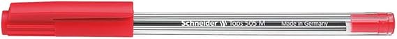 Schneider Ballpoint Pen Tops 505 Clippappe and stainless steel tip M Red