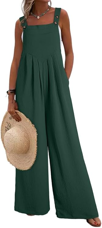 Dokotoo Women's Casual Loose Overalls Jumpsuits One Piece Long Pant Rompers