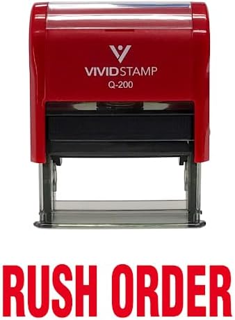 Rush Order Self Inking Rubber Stamp (Red Ink) - Medium 2 Pack