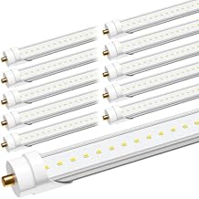 ONLYLUX T8 8ft LED Bulbs, F96T12 Led Replacement 8 Foot Led Lights, 6000K 40W 4800LM (100W 8' Fluorescent Equivalent),Single Pin FA8 Base, 110V 120V 277V Input, Clear Cover (10 Pack)