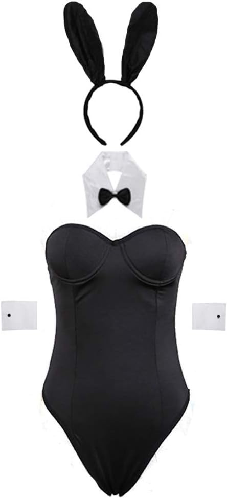 Unibaby Women's Bunny Cosplay Lingerie 5 Pieces Costume Set Japanese Cosplay Costumes One Piece Bodysuit