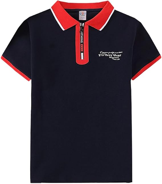 Boys' Short Sleeve Polo Shirt Cool Uniform Pique Polo Shirts for boy