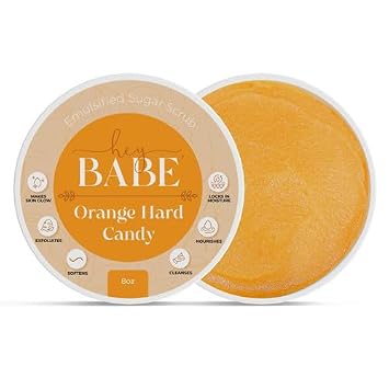 The Midwest Sea Salt Company - Hey, Babe Emulsified Sugar Scrub - Orange Hard Candy - 8oz - Exfoliating Body Scrub
