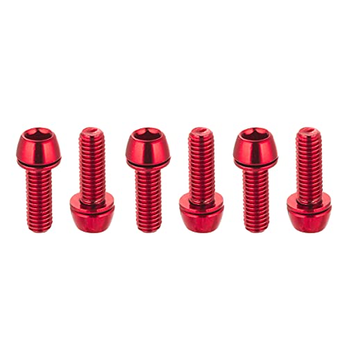 Chooee M6x18mm Mountain Bike Disc Brake Caliper Bolts,6Pcs MTB Disc Brake Adapter Bolts Red