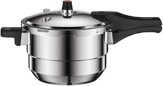 80Kpa Pressure Cooker Stainless Steel 8L Large Capacity, Pressure Canner with Steaming Rack Compatible with Gas & Induction Cooker (8L)