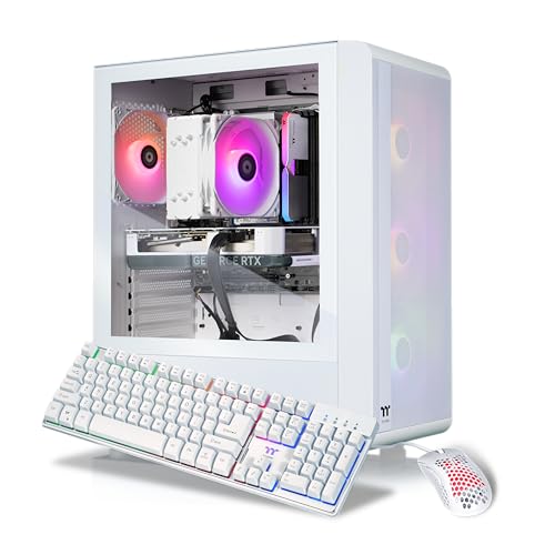 Thermaltake LCGS Quartz 7660 Gaming Desktop AMD RyzenTM 5 7600X, 16GB 6000MTs DDR5 RGB Memory, NVIDIA GeForce RTX 5060, 1TB NVMe M.2, WiFi, Windows 11 S2QT-B65K-560-LCS