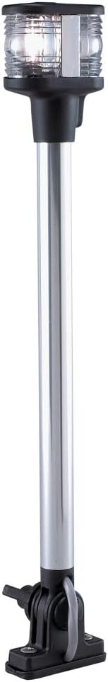 Perko 1184DP0CHR Vertical-Mount Fold-Down Combination Masthead/White All-Round Light - 14" Height