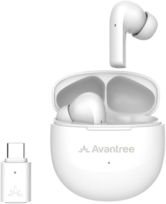 Avantree Reverb - Wireless Earbuds with USB-C Adapter for PC