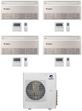 Gree 36,000 BTU Multi21 Quad-Zone FloorCeiling Mini Split Air Conditioner Heat Pump 208230V SEER 21 12-12-12-12