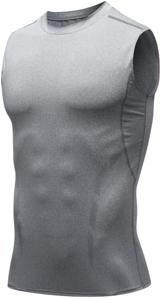 Men's Compression Shirt - Slimming Body Shaper Vest Quick Dry Vest Muscle Fit Shapewear Running Undershirt