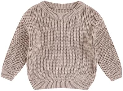 Kids Boys Girls Knit Sweater Warm Solid Crewneck Sweatshirt Long Sleeve Tops Pullover Newborn Fall Winter Clothes