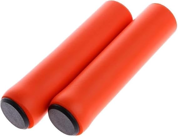 2Pcs Orange Bike Handlebar Grips, Soft Foam Silicone Sponge, Anti-Slip, Mountain Bike Sponge Handle Set