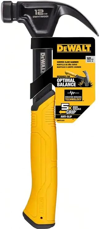 DEWALT 12 oz. Steel Curved Claw Nailing Hammer DWHT51001