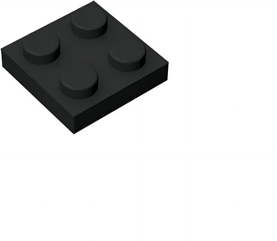 Classic Building Bricks Plate 2x2, 110 Piece Bulk Building Block, Compatible with Lego Parts and Pieces 3022, Creative Play Set Compatible with All Major Brick Brands (Black)