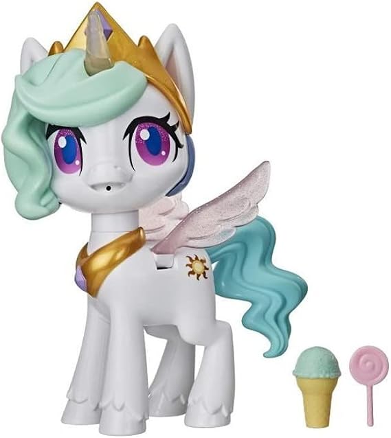 My Little Pony Magical Kiss Unicorn Princess Celestia, Interactive Unicorn Figure with 3 Surprises - Musical Kids Toy That Moves, Lights Up