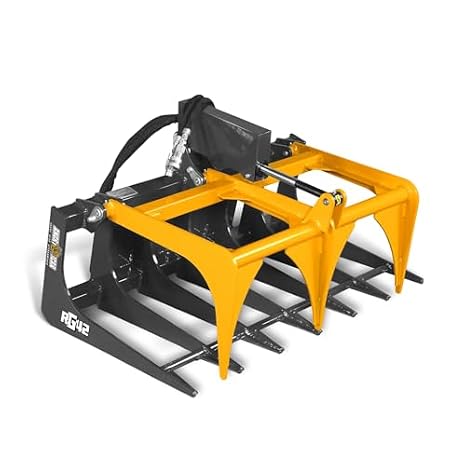 MechMaxx 3000 PSI Hydraulic Pressure 42'' Mini Skid Steer Skeleton Grapple Attachment, 24 Arm Opening, 2000 lb Weight Capacity, RG42