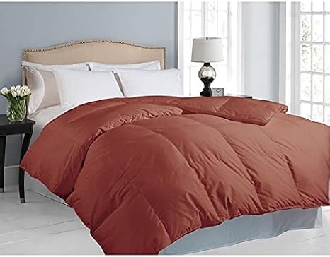Hotel Grand Oversized 700 Thread Count White Down Comforter Brown Queen