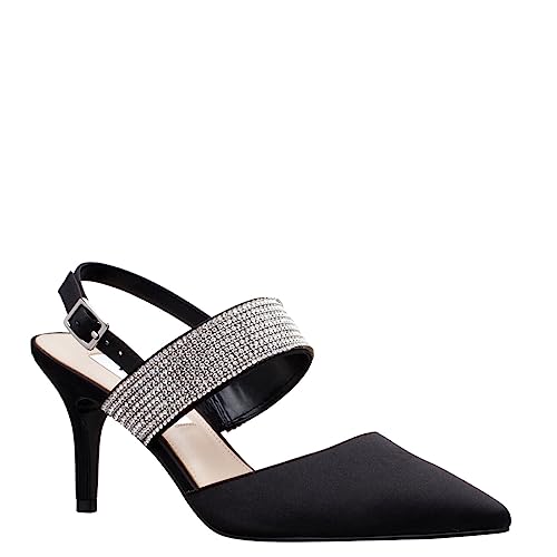 NINA Tenille - Womens Heeled Sandals Shoes - Crystal Pointed-Toe Mid-Heel Dress Pump - Elegant and Comfortable Womens Shoes - Casual and Dress