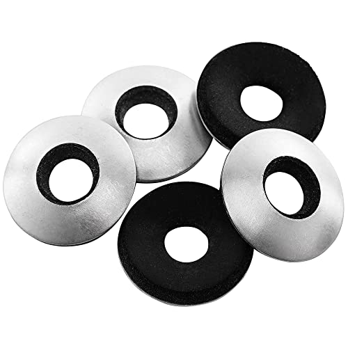 #8 x 12 Inch OD Stainless Steel EPDM Bonded Sealing Neoprene Rubber Washers, 100 PCS