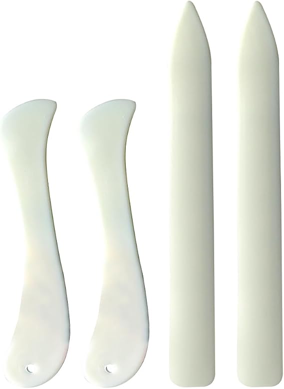 4 Pieces Plastic Bone Folder Paper Folders Set for Scoring, Folding, Polishing, Bookbinding, Leather Crafts, Origami Tools for Card Making, Quilting, Leather Crafts