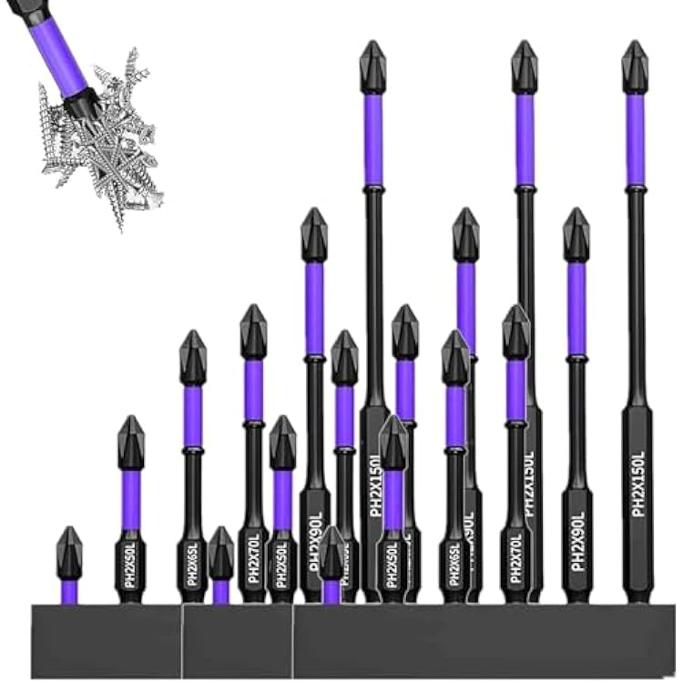 New Screwdriver Bits - Upgraded High Hardness and Strong Magnetic Bit, D1 Anti-Slip and Shock-Proof Bits with Phillips Screwdriver Bits, Portable Heavy Duty Magnetic Bit Kit 3 Set
