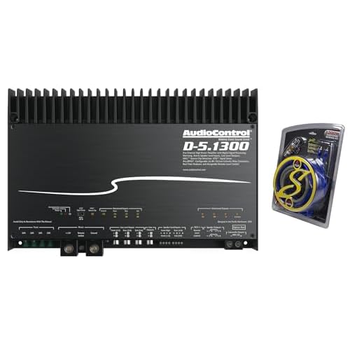 AudioControl D-5.1300 High Power DSP Matrix 5-ChannelMulti-Channel 1300 Watts Car Audio Amplifier wAccubass  Stinger 4-Gauge Copper Amplifier Wiring Kit, 1200 Watt Subwoofer Wiring Kit