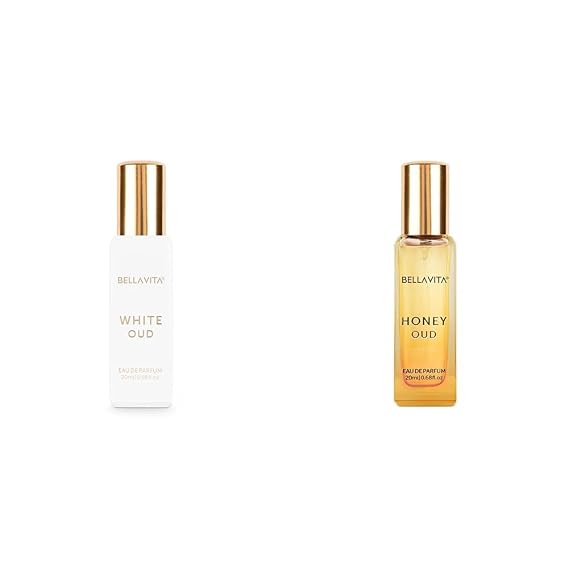 BellaVita Luxury Honey OUD & White OUD Travel Size Edition (20 ml) Perfume | Long-Lasting Mini Perfumes | Notes: Patchouli, Honey, Musk & Amber Notes | Pocket Size Perfume