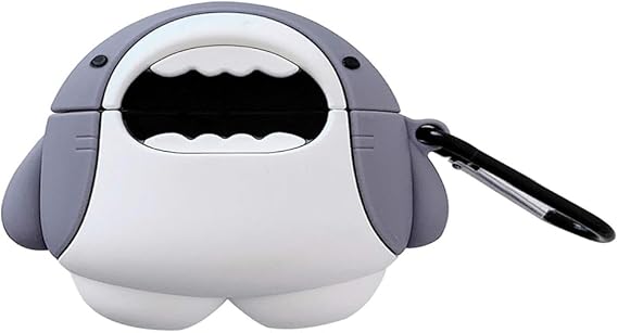 Microsonic Samsung Galaxy Buds 3 Pro Case Silicone Crtn-Fgr-Kpkblk with Cartoon Figure [Case Compatible with Galaxy Buds 3 Pro - White - Gray]