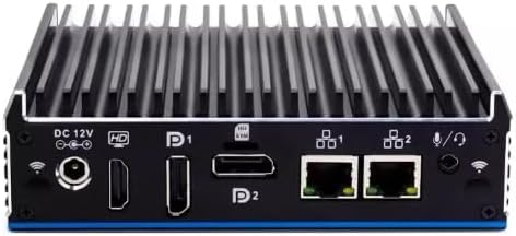Mini PC Firewall Soft Router,Industrial Desktop Control Computer,lntel Celeron J4125 4 Cores and 4 Threads, 2*Intel 1000M Ethernet,Support 1*DDR4 2400MHz Memory Slot (Barebone)