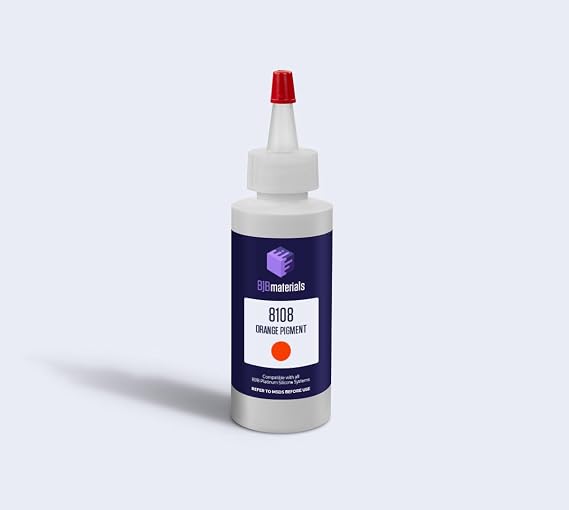 BJB 8100 Series Silicone Pigment Highly Concentrated Liquid Colorant for RTV Silicone Rubber, Mold Making, Casting, Special FX & Prototyping 4 oz Bottle, Orange